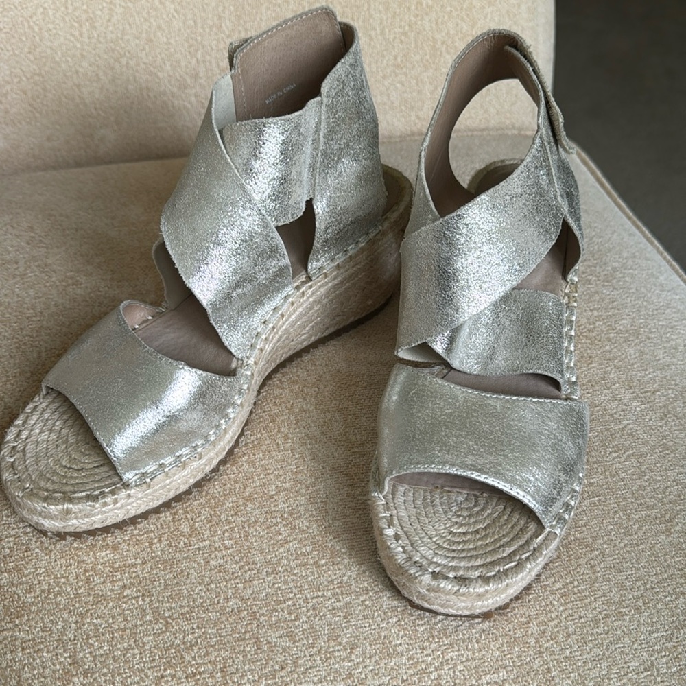 Metallic espadrille sandals from Eileen Fisher